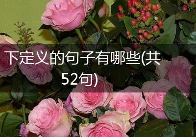 下定义的句子有哪些(共52句)