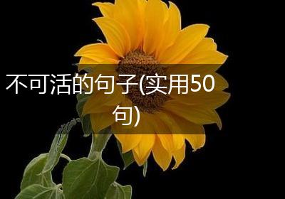 不可活的句子(实用50句)
