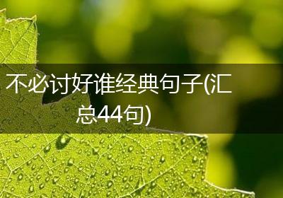 不必讨好谁经典句子(汇总44句)