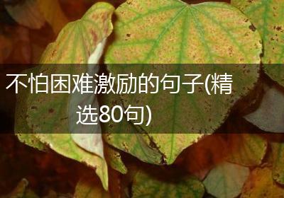 不怕困难激励的句子(精选80句)
