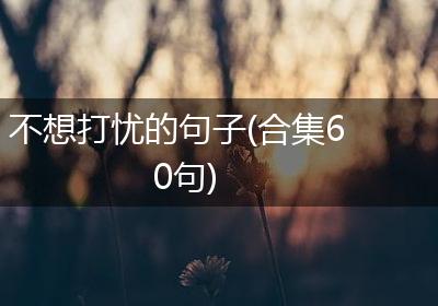 不想打忧的句子(合集60句)