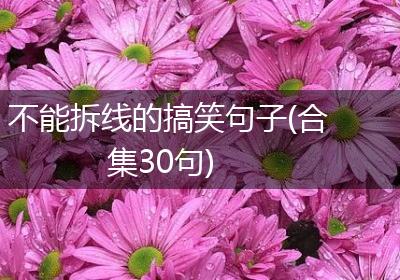 不能拆线的搞笑句子(合集30句)