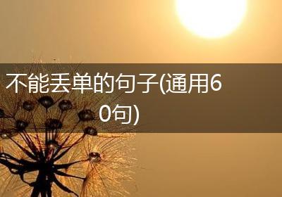 不能丢单的句子(通用60句)