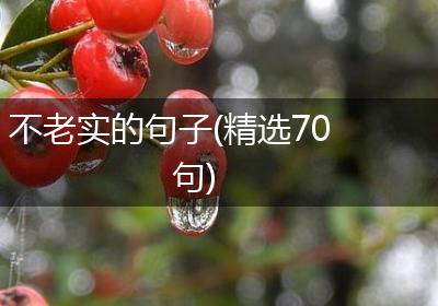 不老实的句子(精选70句)