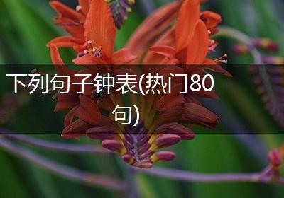 下列句子钟表(热门80句)