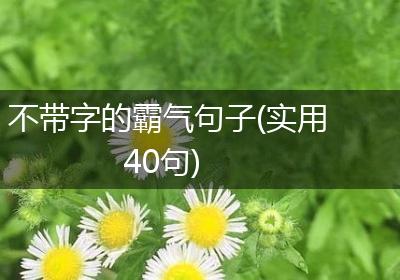 不带字的霸气句子(实用40句)