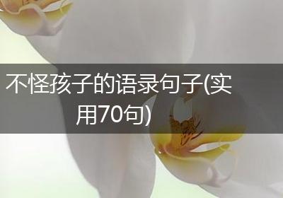 不怪孩子的语录句子(实用70句)