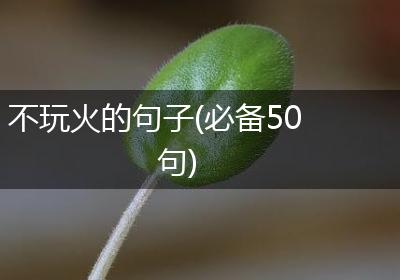 不玩火的句子(必备50句)