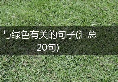 与绿色有关的句子(汇总20句)
