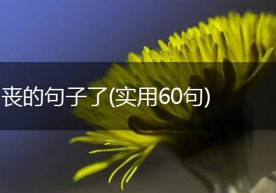 丧的句子了(实用60句)