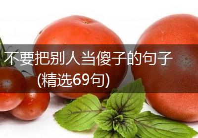 不要把别人当傻子的句子(精选69句)