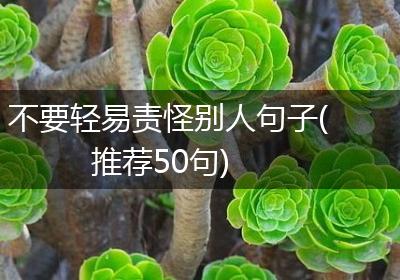 不要轻易责怪别人句子(推荐50句)