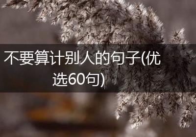 不要算计别人的句子(优选60句)