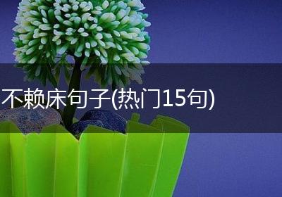 不赖床句子(热门15句)