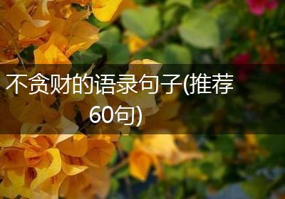 不贪财的语录句子(推荐60句)