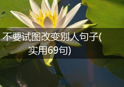 不要试图改变别人句子(实用69句)