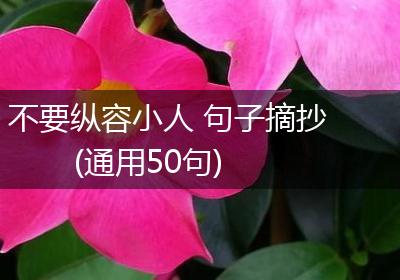 不要纵容小人 句子摘抄(通用50句)