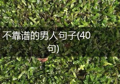 不靠谱的男人句子(40句)