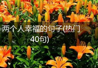 两个人幸福的句子(热门40句)