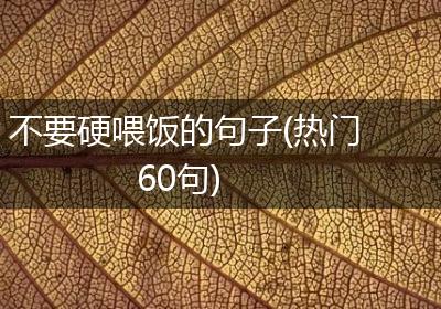 不要硬喂饭的句子(热门60句)