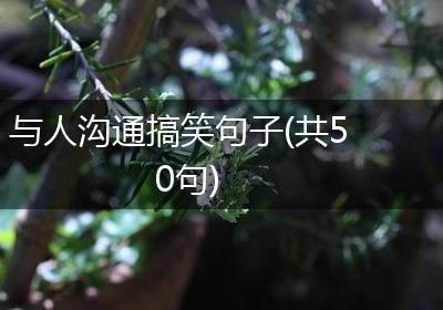 与人沟通搞笑句子(共50句)