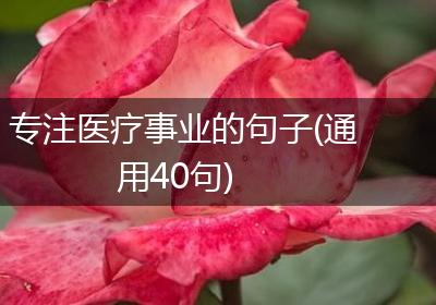 专注医疗事业的句子(通用40句)