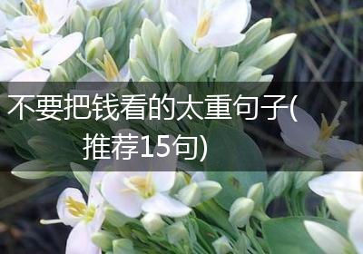 不要把钱看的太重句子(推荐15句)