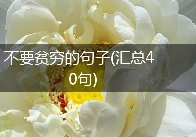 不要贫穷的句子(汇总40句)