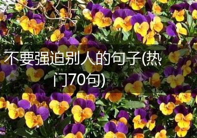 不要强迫别人的句子(热门70句)