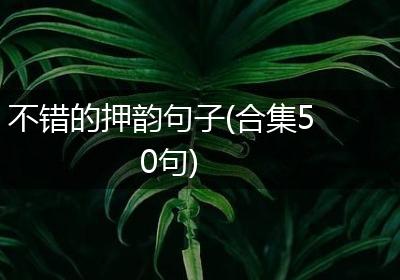 不错的押韵句子(合集50句)