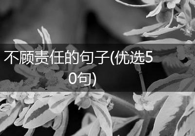 不顾责任的句子(优选50句)