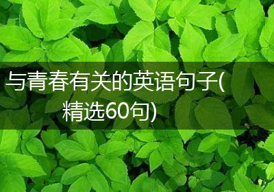 与青春有关的英语句子(精选60句)