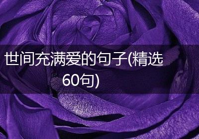 世间充满爱的句子(精选60句)