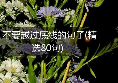 不要越过底线的句子(精选80句)