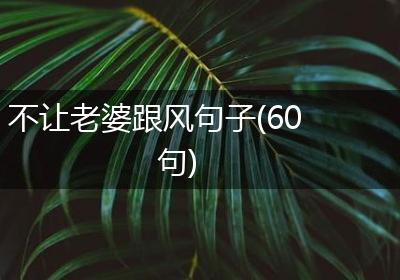 不让老婆跟风句子(60句)