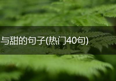 与甜的句子(热门40句)