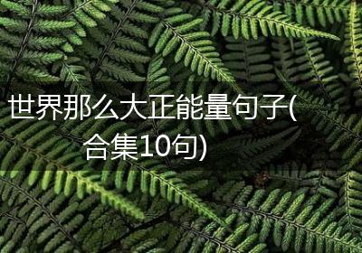 世界那么大正能量句子(合集10句)