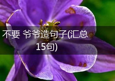 不要 爷爷造句子(汇总15句)