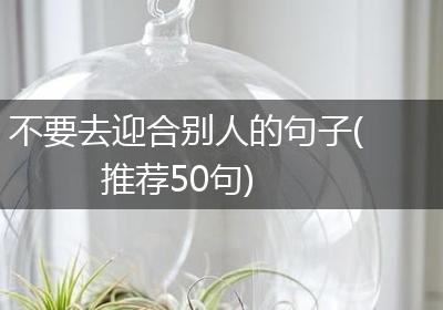不要去迎合别人的句子(推荐50句)