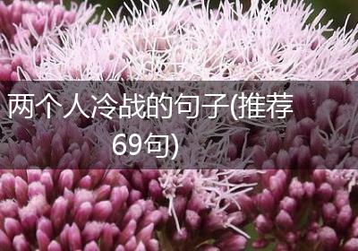 两个人冷战的句子(推荐69句)