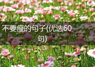 不要瘦的句子(优选60句)
