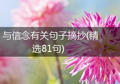 与信念有关句子摘抄(精选81句)