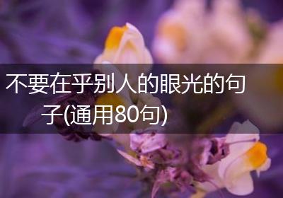 不要在乎别人的眼光的句子(通用80句)