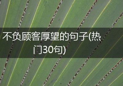 不负顾客厚望的句子(热门30句)