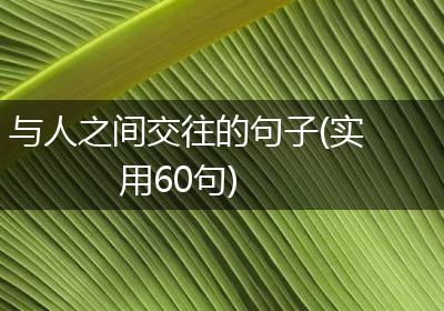 与人之间交往的句子(实用60句)