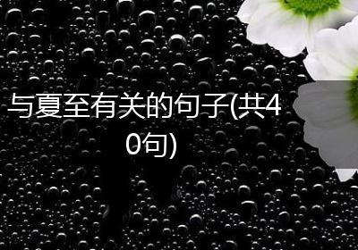 与夏至有关的句子(共40句)