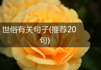 世俗有关句子(推荐20句)