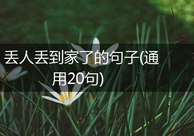 丢人丢到家了的句子(通用20句)