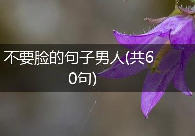 不要脸的句子男人(共60句)