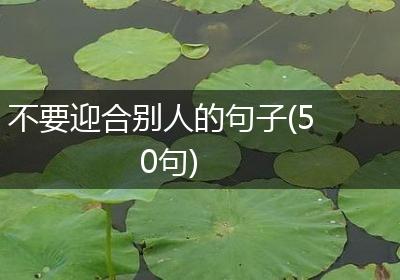 不要迎合别人的句子(50句)